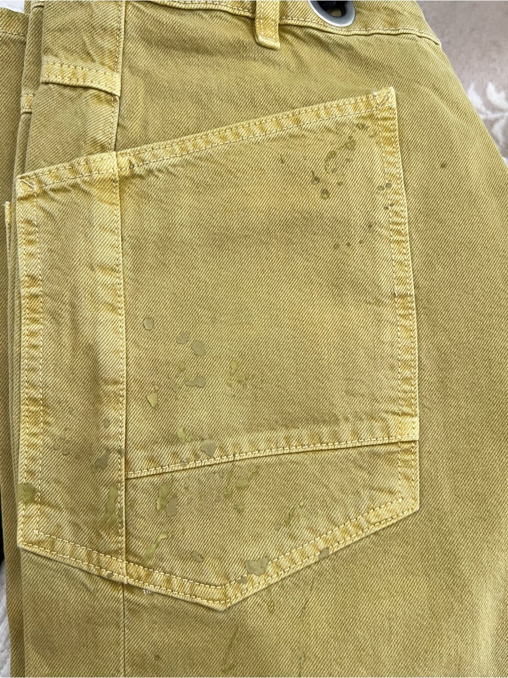 NWOT We The Free Moxie Barrel Jean Citrine Dream Splatter Paint Design Sz 24, 28 - Picture 7 of 9